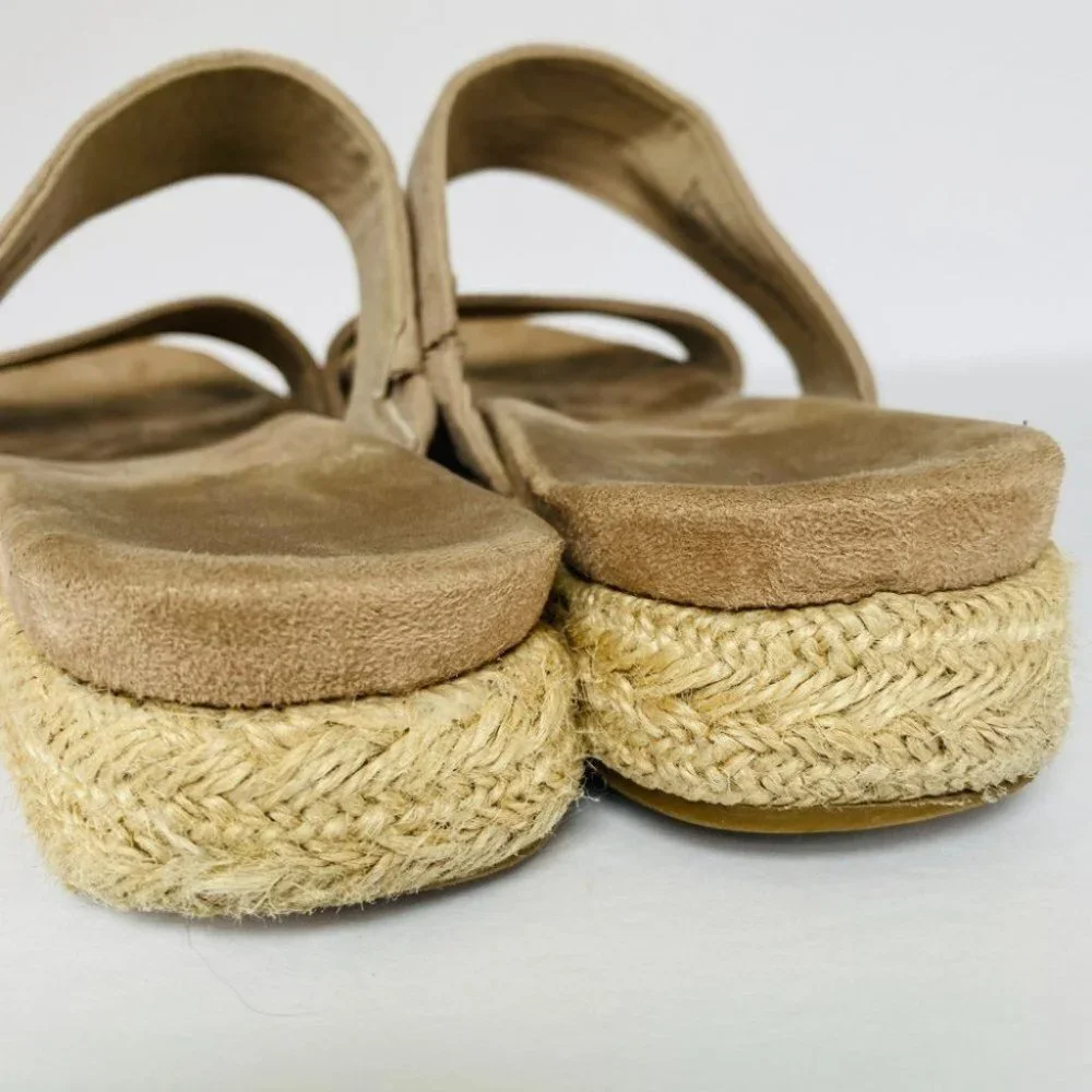 90s Y2K Fashion Steve Madden Platform Espadrille Sandals Taupe Tan
